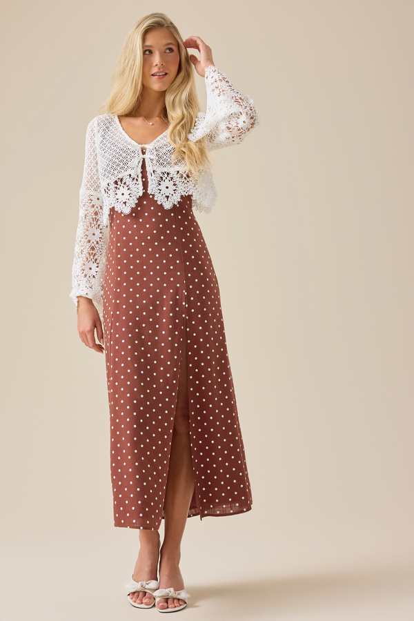 Viena Crochet Kimono in Ivory | Altar'd State