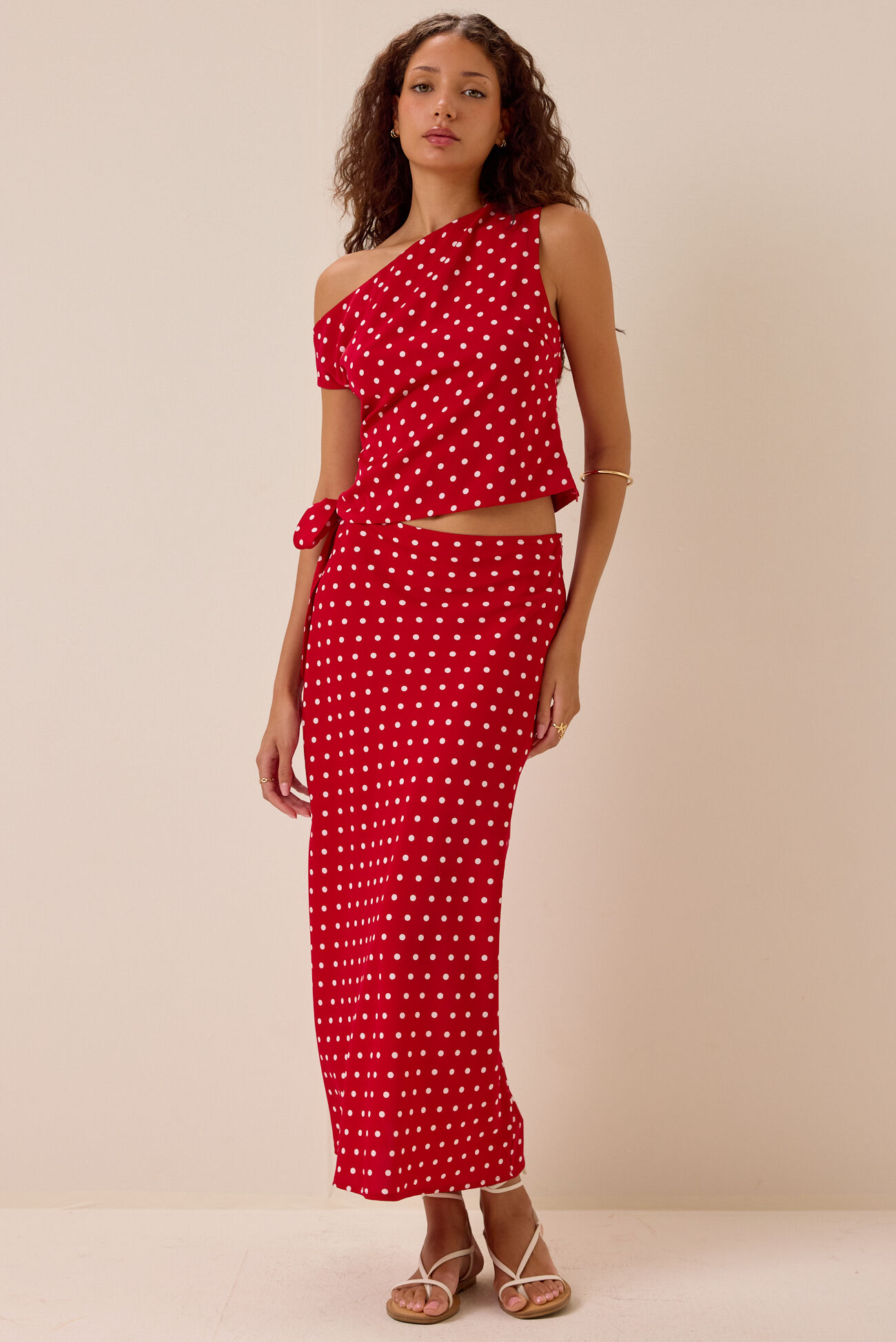 Jaycee Asymmetrical Dot Top