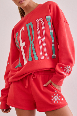 Merry Festive Lounge Shorts - Altar'd State