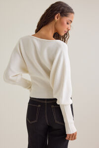 Kora Fitted V-Neck Sweater Detail 7 - Altar'd State