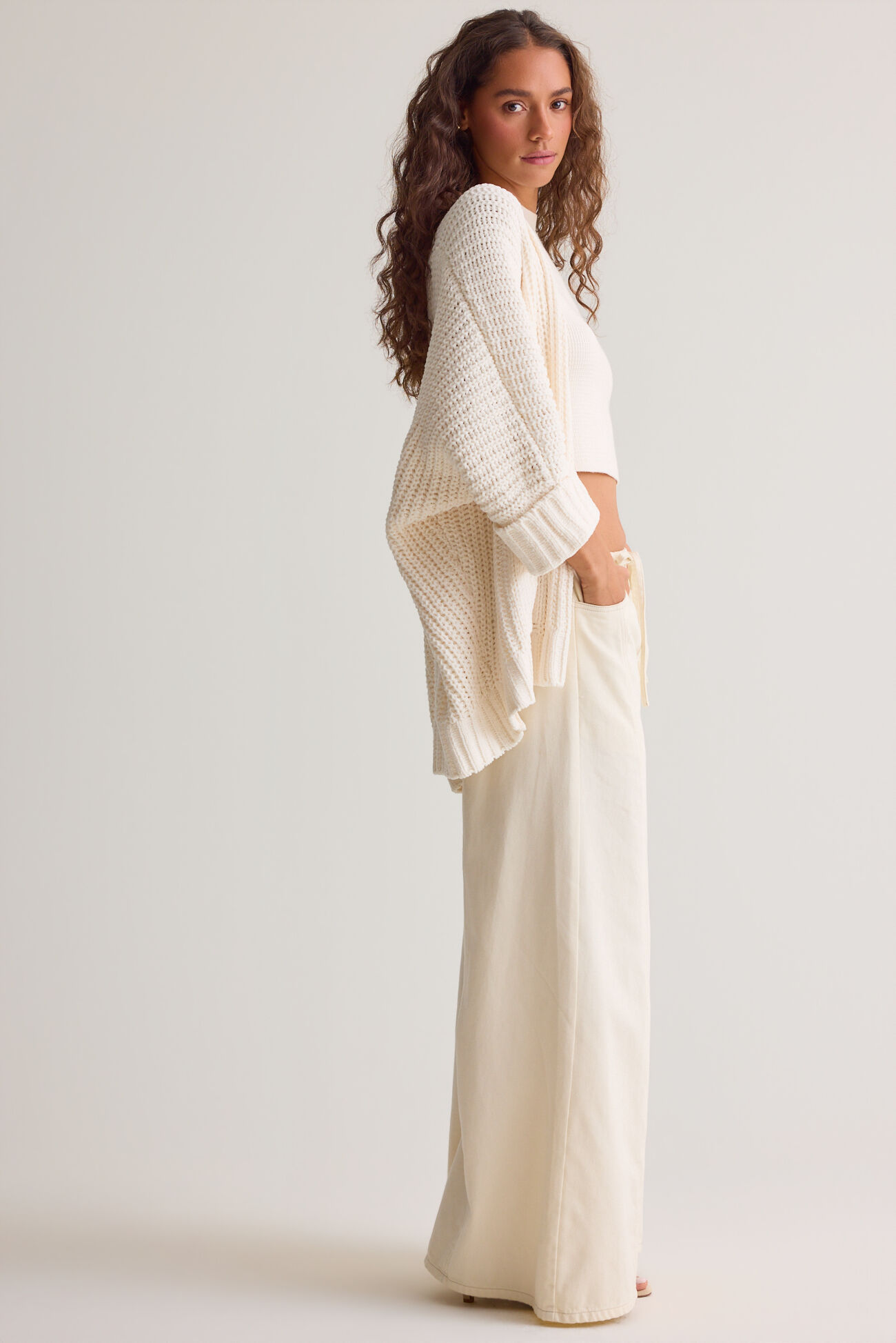 Olivia Chenille Open Front Cardigan