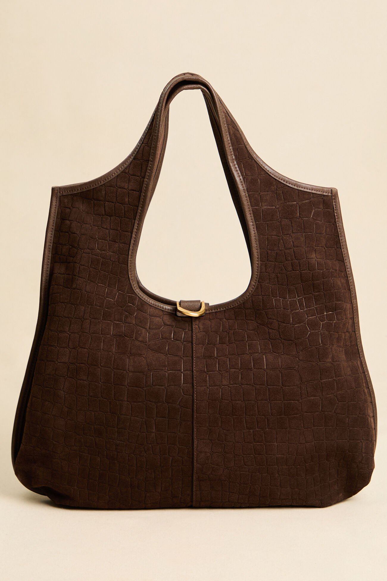 Stevie Croc Suede Tote Bag
