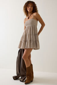 Macy Gingham Mini Dress Detail 4 - Altar'd State