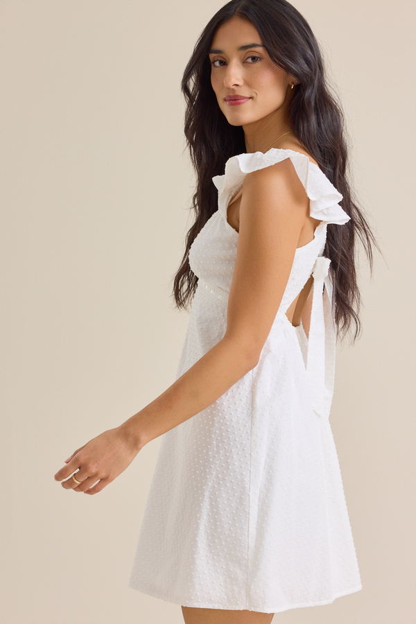 knee length dresses for ladies Rose Floral Print Clip Dot Long Sleeve Mini Dress  The Market Place