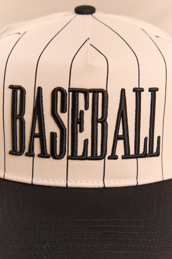 Baseball Striped Trucker Hat Detail 2 - Altar'd State