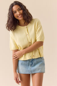 Rosie Short Sleeve Cardigan Detail 3 - Altar'd State