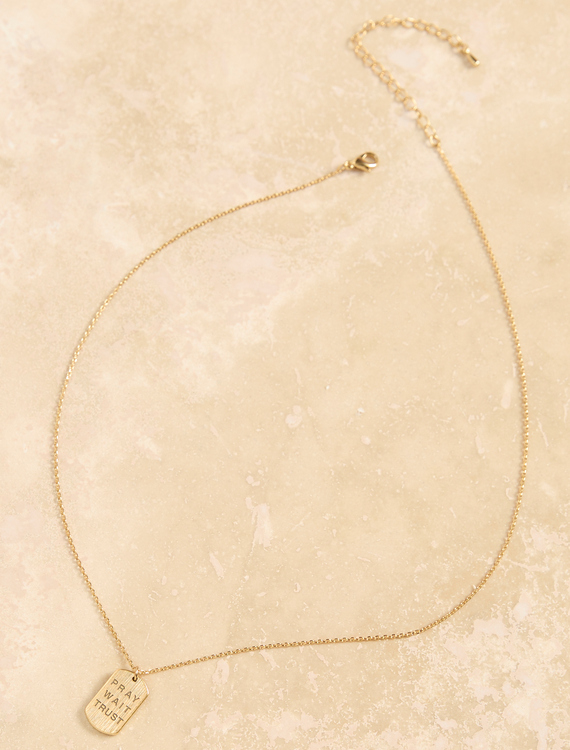 Pray Wait Trust Necklace Detail 2 - Altar'd State