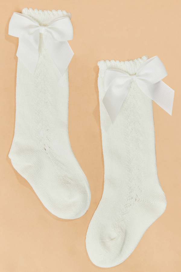 Lacey Pointelle Bow Socks - Altar'd State