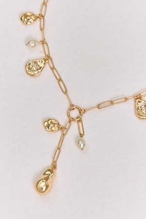 Melted Gold Pearl Necklace - Altar'd State - 