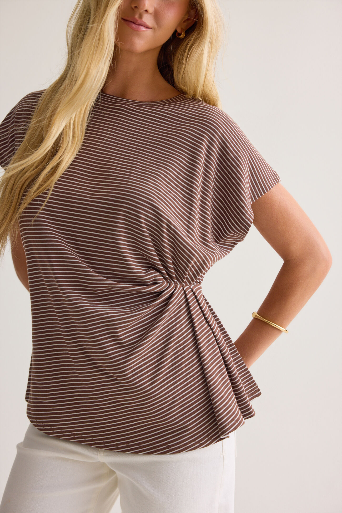 Mason Striped Cinched Waist Shirt