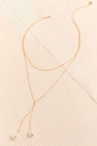 Layered Pearl Chain Y Necklace - Altar'd State