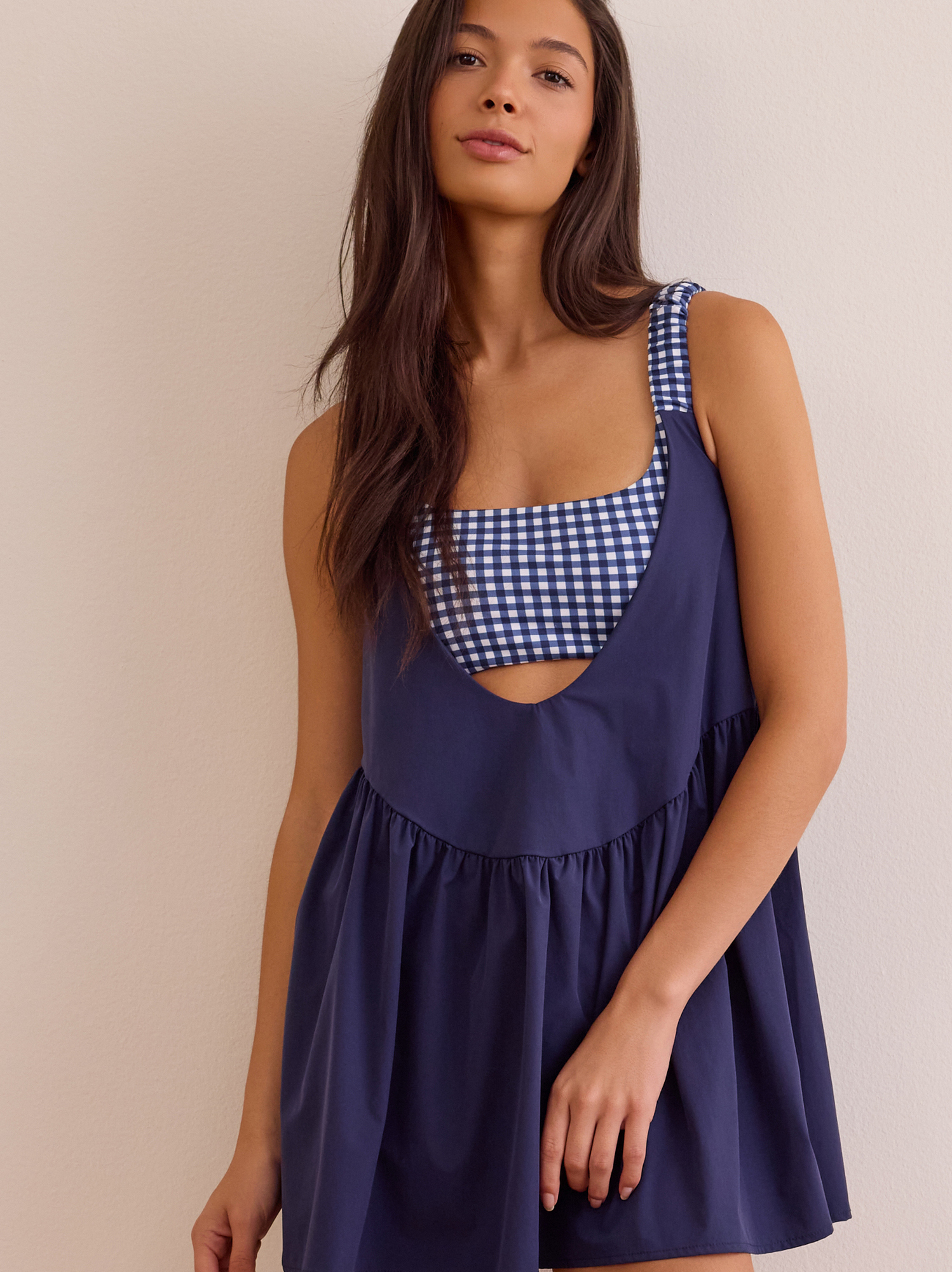 AS REVIVAL | Motion & Grace Dress | NAVY | Material: 86% Nylon, 14% Spandex