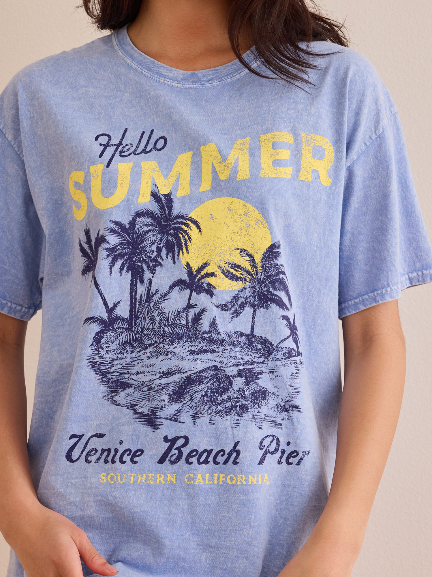 Hello Summer Oversize Tee in Blue | AS Revival