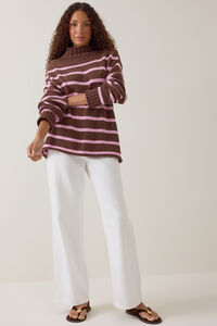 Carolyn Mock Neck Striped Sweater Detail 2 - Altar'd State