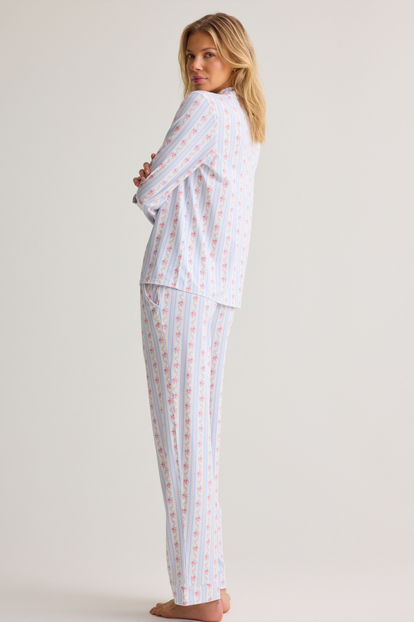 Anna Floral Striped Mama PJ Set Detail 5 - Altar'd State