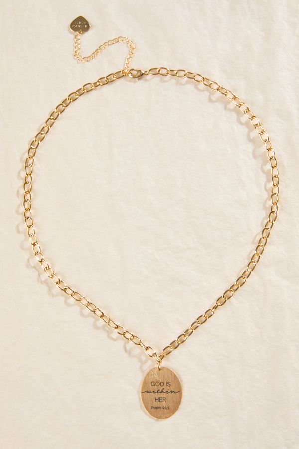 God is Within Charm Necklace Detail 2 - Altar'd State