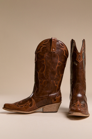 Wylie Dark Tan Western Boot - Altar'd State - 