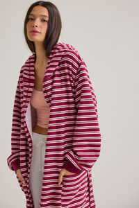 Dolores Stripe Hooded Robe Detail 2 - Altar'd State