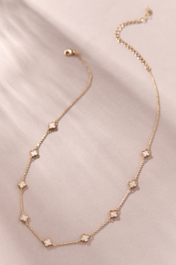 Mother Of Pearl Clover Necklace - Altar'd State