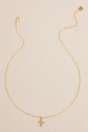 18K Gold Dylan Cross Chain Necklace - Altar'd State - 