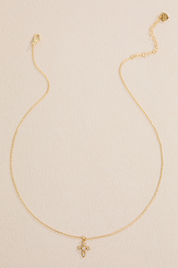 18K Gold Dylan Cross Chain Necklace Detail 2 - Altar'd State