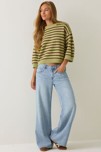Tammy Striped Dolman Sweater Detail 2 - Altar'd State