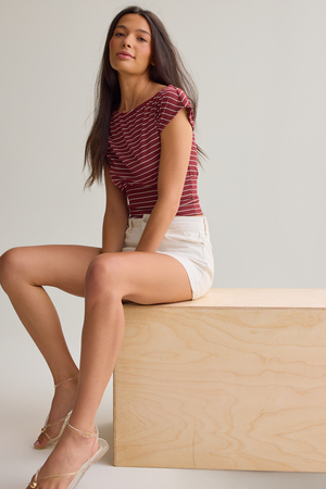 Ainsley Asymmetrical Striped Top - Altar'd State - 