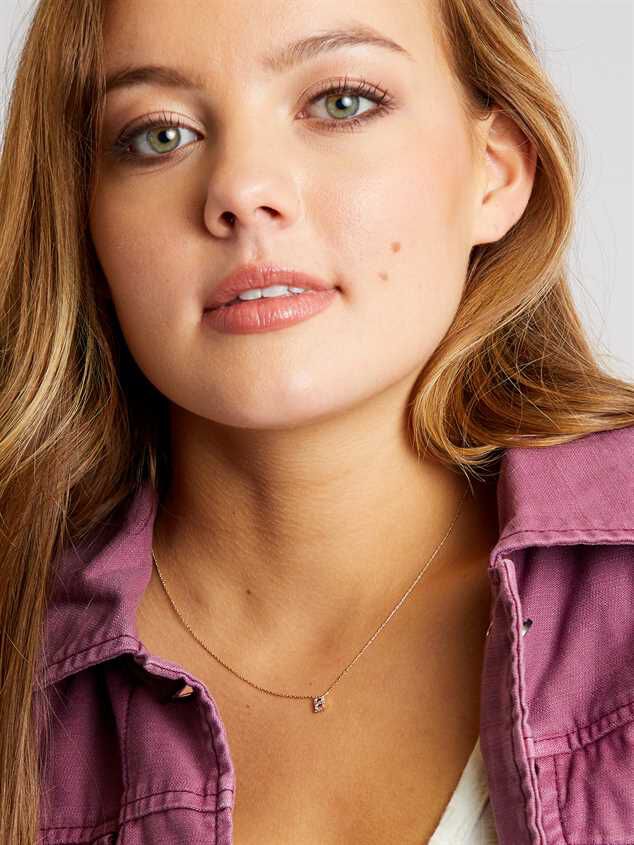 Rhinestone Initial Necklace – B | Altar 