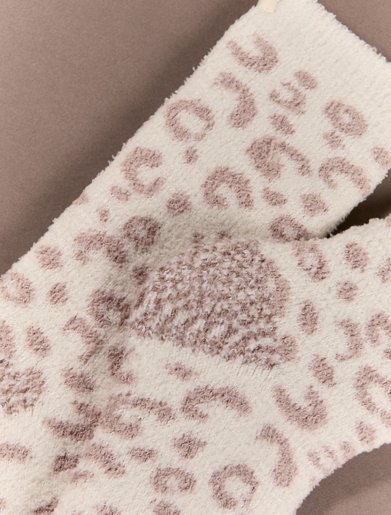 Leopard Print Fuzzy Socks Detail 2 - Altar'd State