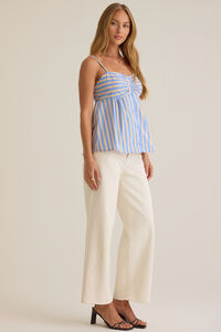 Braleigh Button Up Striped Top Detail 5 - Altar'd State