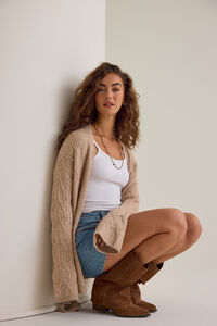 Clara Cable Wrap Cardigan Detail 5 - Altar'd State
