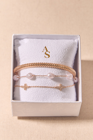 Pearl Cross Bracelet Set - Altar'd State - 