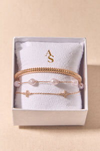 Pearl Cross Bracelet Set - Altar'd State