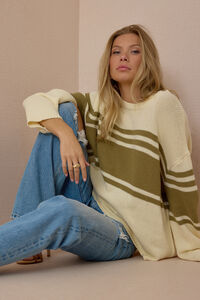 Nala Oversized Stripe Sweater - Altar'd State