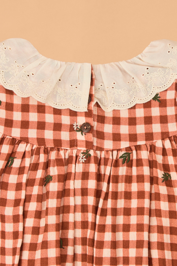 Clementine Gingham Embroidered Toddler Dress Detail 3 - Altar'd State