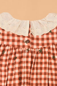 Clementine Gingham Embroidered Toddler Dress Detail 3 - Altar'd State