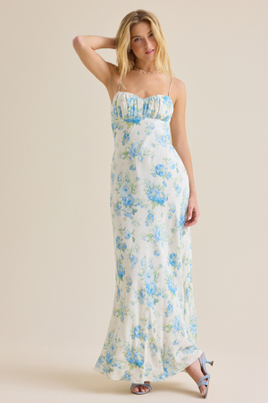 alahna tie strap light blue floral maxi dress Francesca's Ivanna Tie Strap Tiered Floral Maxi Dress