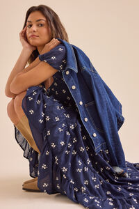 Altar'd State | Oaklynn Embroidered Maxi Dress | Navy | | XXS