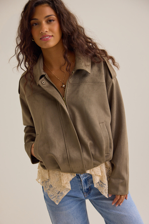 Peyton Suede Bubble Jacket - Altar'd State