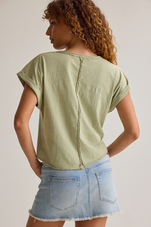 Demi Slub Roll Sleeve Tee - Altar'd State - 