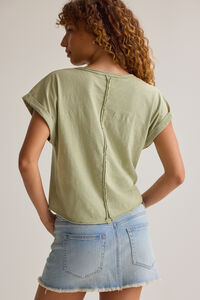 Demi Slub Roll Sleeve Tee Detail 6 - Altar'd State