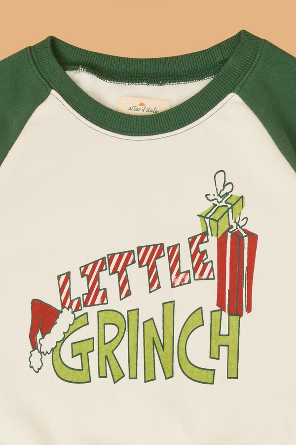 Little Grinch Raglan Sleeve Pullover Detail 2 - Altar'd State