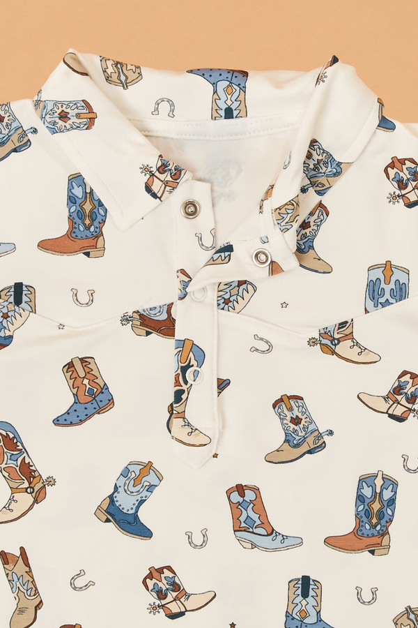 Buckaroo Boots Collared Romper Detail 2 - Altar'd State