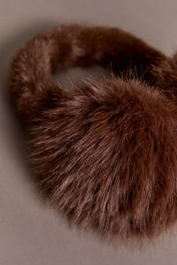 Chestnut Fur Ear Muffs Detail 2 - Altar'd State