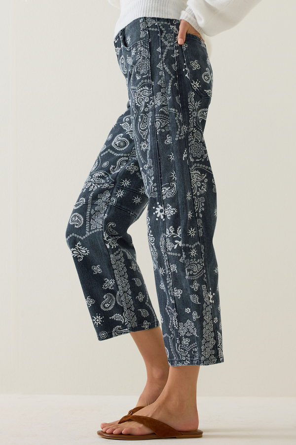 Kerstin High Rise Bandana Barrel Pants Detail 5 - Altar'd State