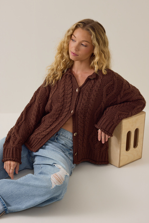 Raquel Cable Knit Cardigan - Altar'd State - 