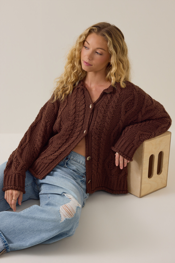 Raquel Cable Knit Cardigan Detail 3 - Altar'd State