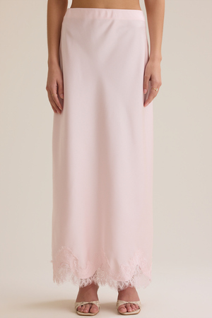 Lilou Lace Satin Midi Skirt - Altar'd State - 
