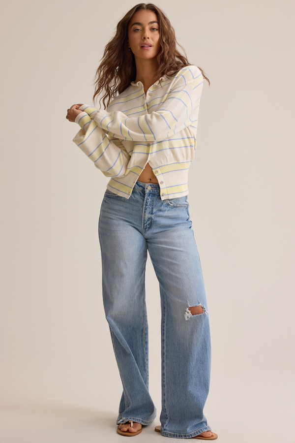 Ryder Stripe Banded Hem Cardigan Detail 3 - Altar'd State