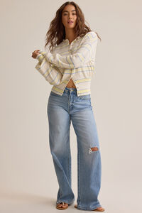 Ryder Stripe Banded Hem Cardigan Detail 3 - Altar'd State